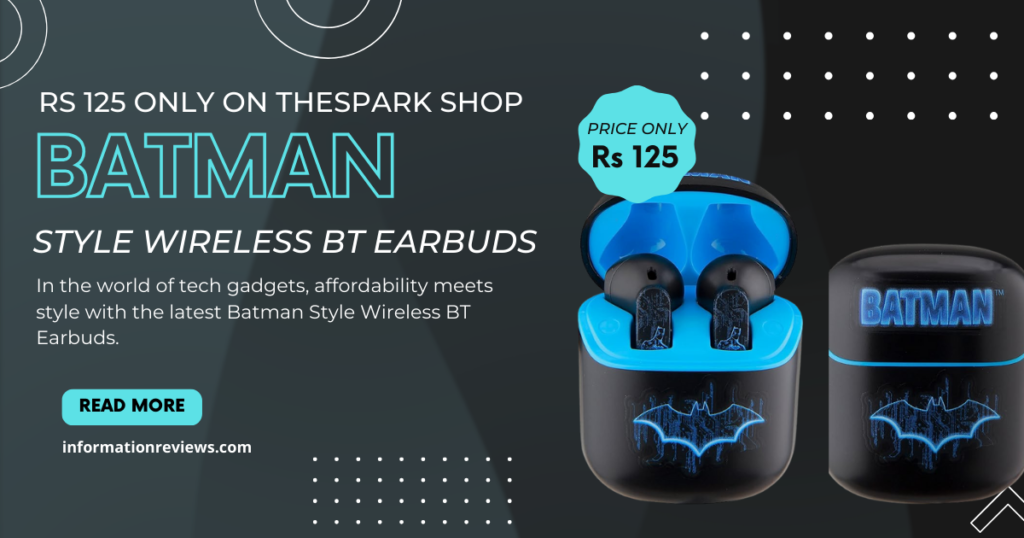 Rs 125 only on thespark shop batman style wireless bt earbuds